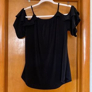 Black off the shoulder blouse